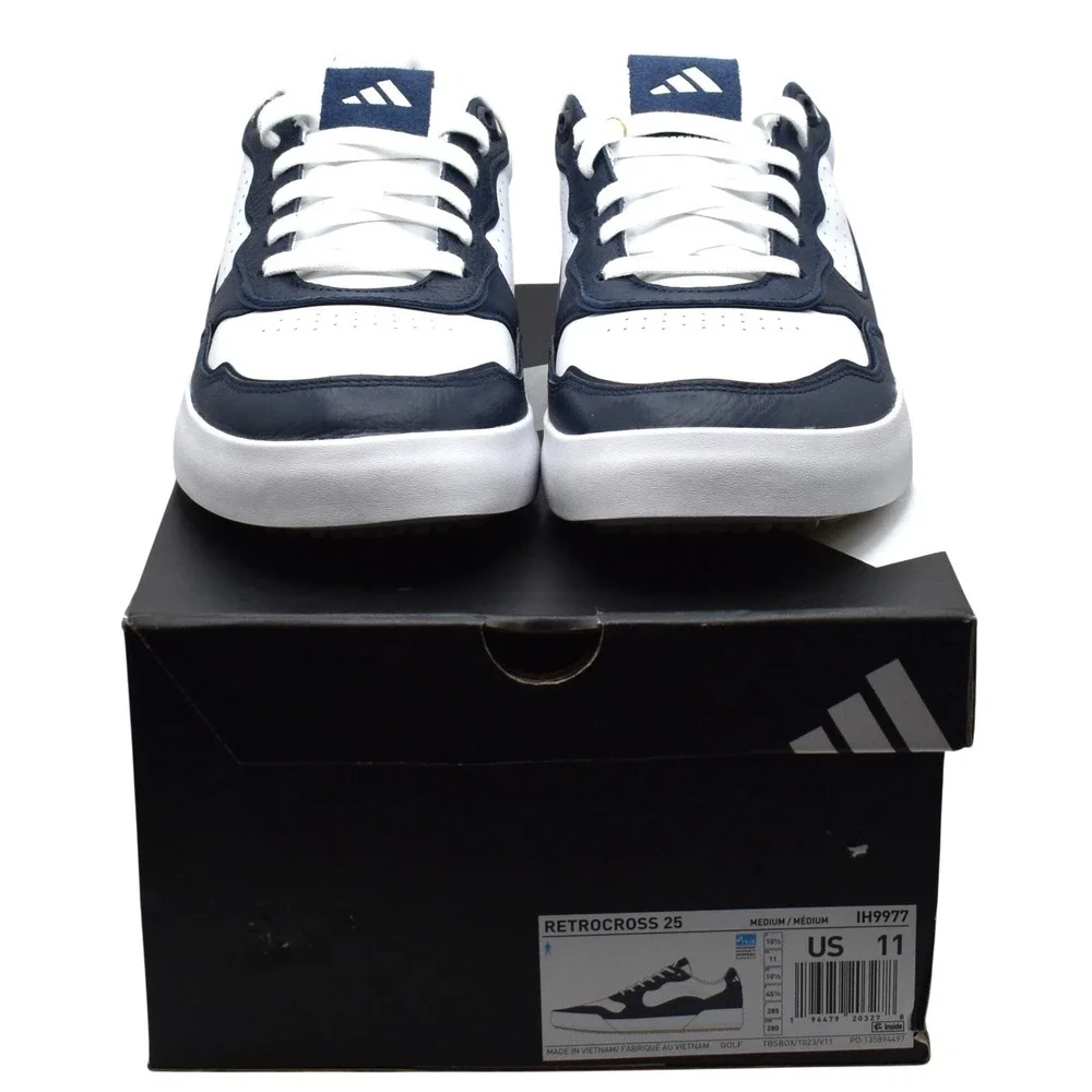Adidas Retrocross 25 Spikeless Golf Shoes Men's Size 11 White‎ Navy IH9977 NWT